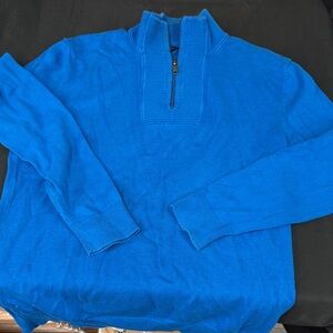 Alfani size small Men’s sweater zip sweater top 100% cotton Blue Sweater ADI